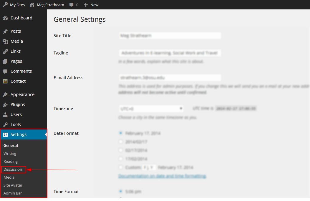 SiteWide Comment Settings Teaching and Learning Resource Center