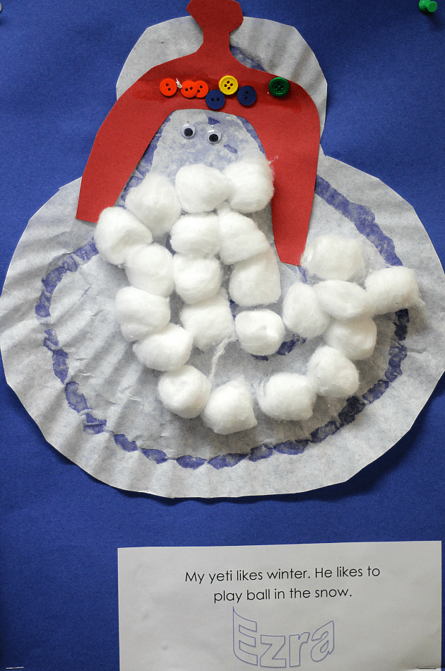 Yeti Winter Craft for Preschoolers