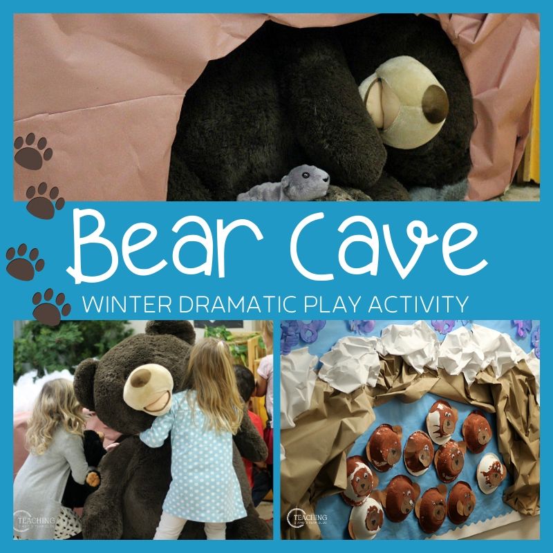 Winter Dramatic Play Idea with a Bear Cave