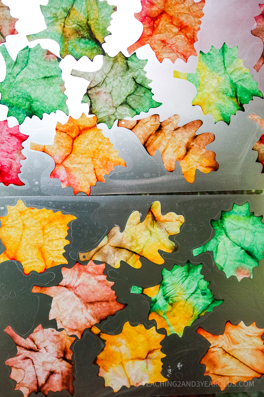Colorful Tissue Paper Leaf Art {For The Window!}