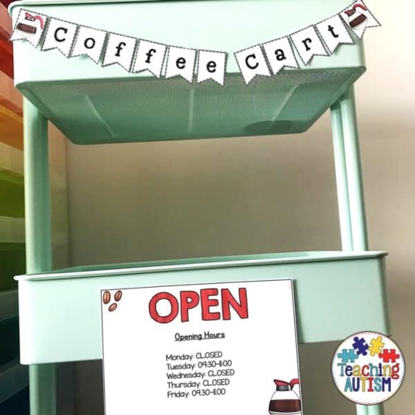 Classroom Coffee Cart for Special Education Teaching Autism