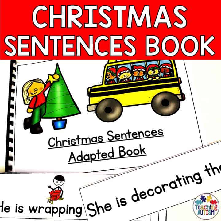 Christmas Sentence Matching Adapted Book Teaching Autism