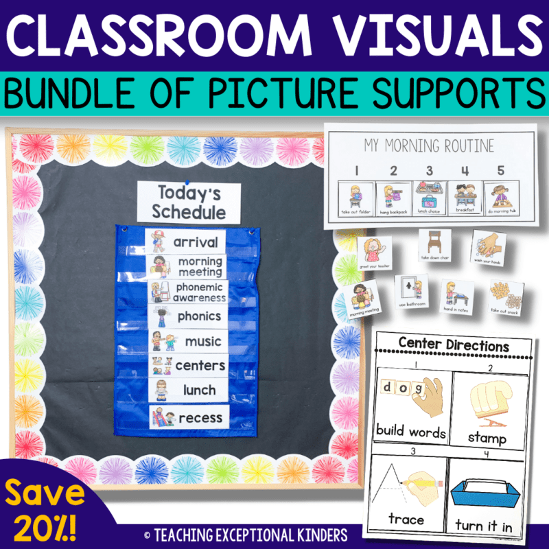 Classroom Visual Supports and Tools Bundle Teaching Exceptional Kinders