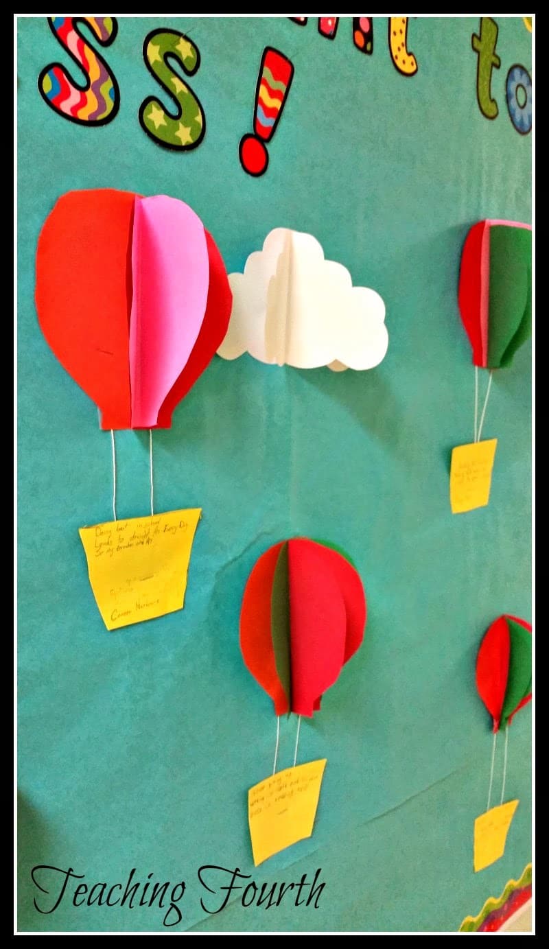 Hot Air Balloon Bulletin Board Teaching Fourth and more!