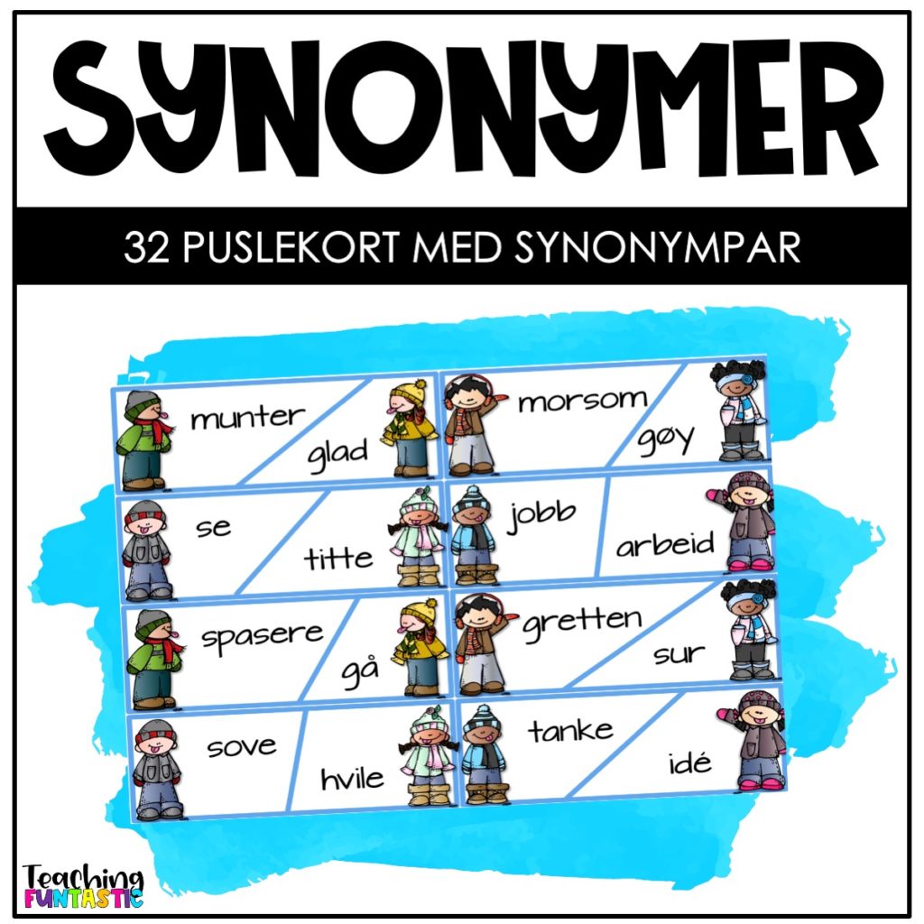 Puslekort Synonymer Teaching Funtastic