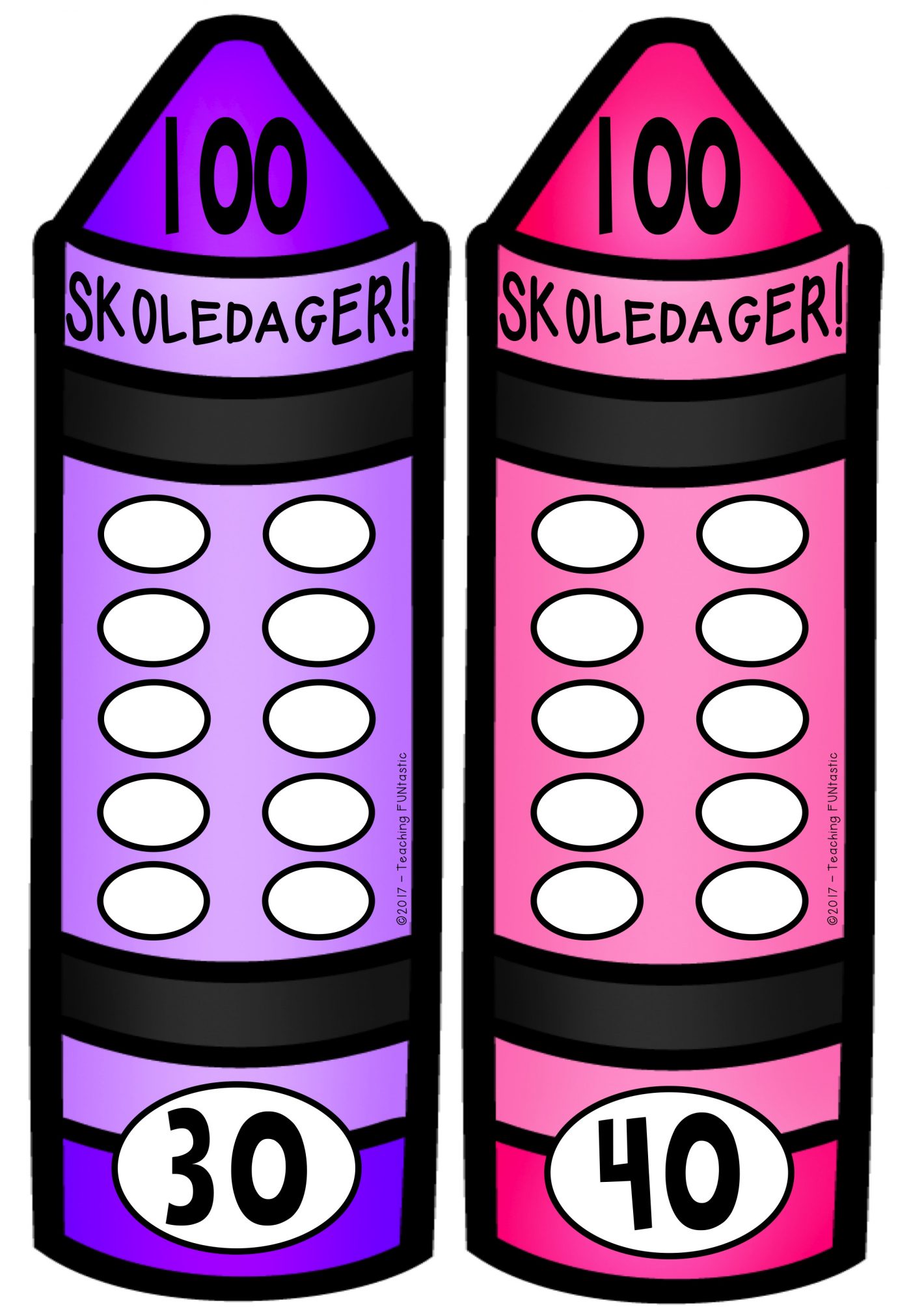 100 skoldagar Väggmaterial Teaching Funtastic