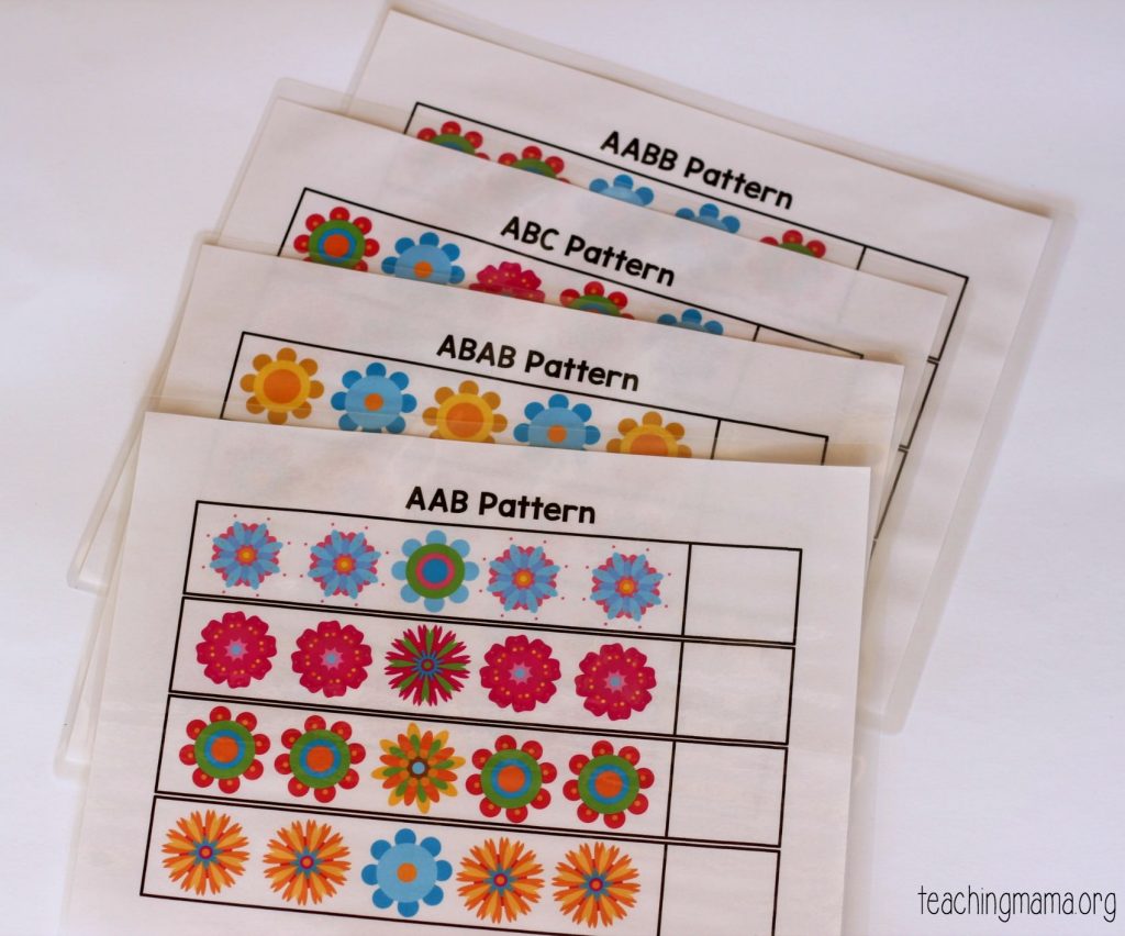 Flower Pattern Strips Teaching Mama