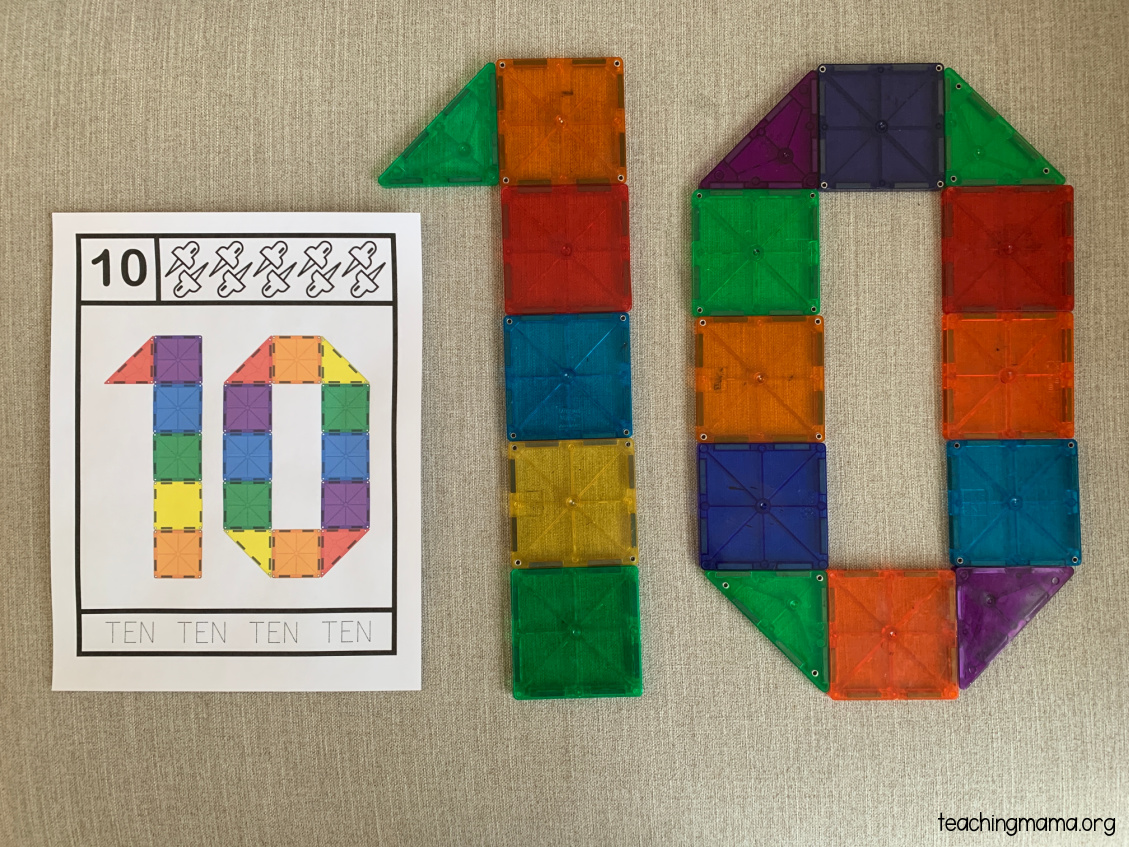 Magna Tile Number Cards Teaching Mama