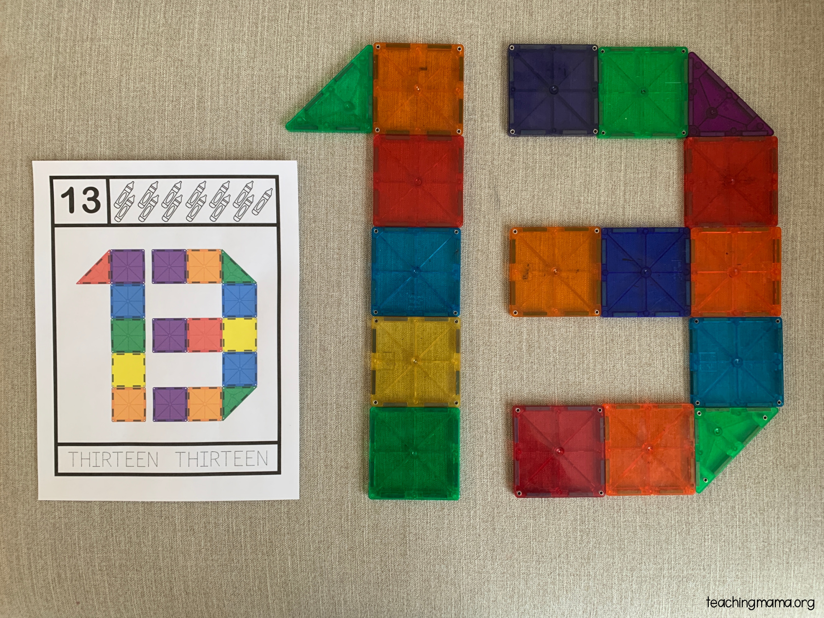 Magna Tile Number Cards Teaching Mama