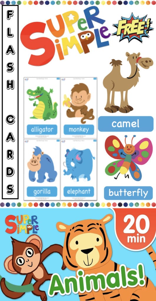 FREE Animals Flash cards by Super Simple Songs
