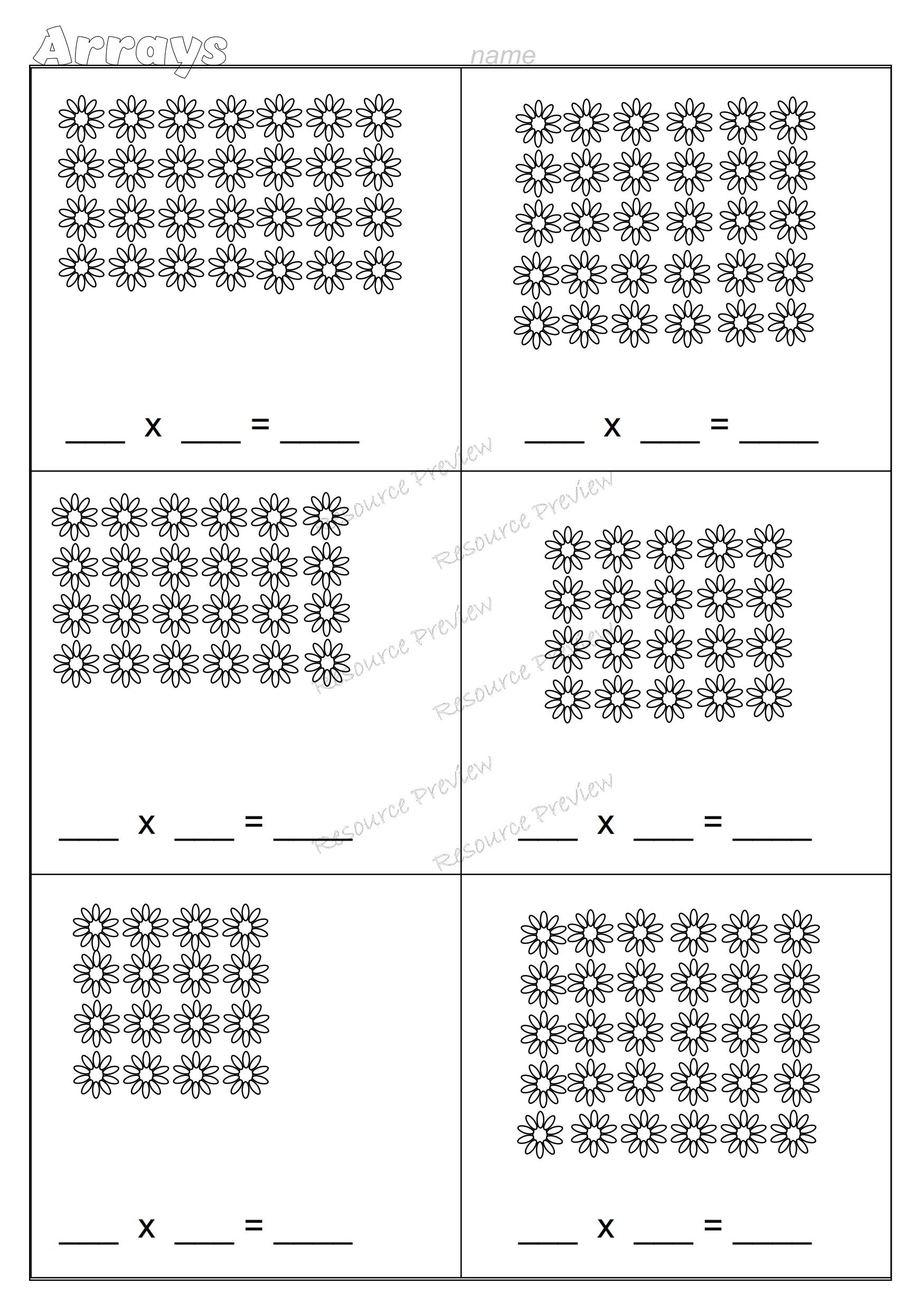 Array worksheets Teaching Resources Club