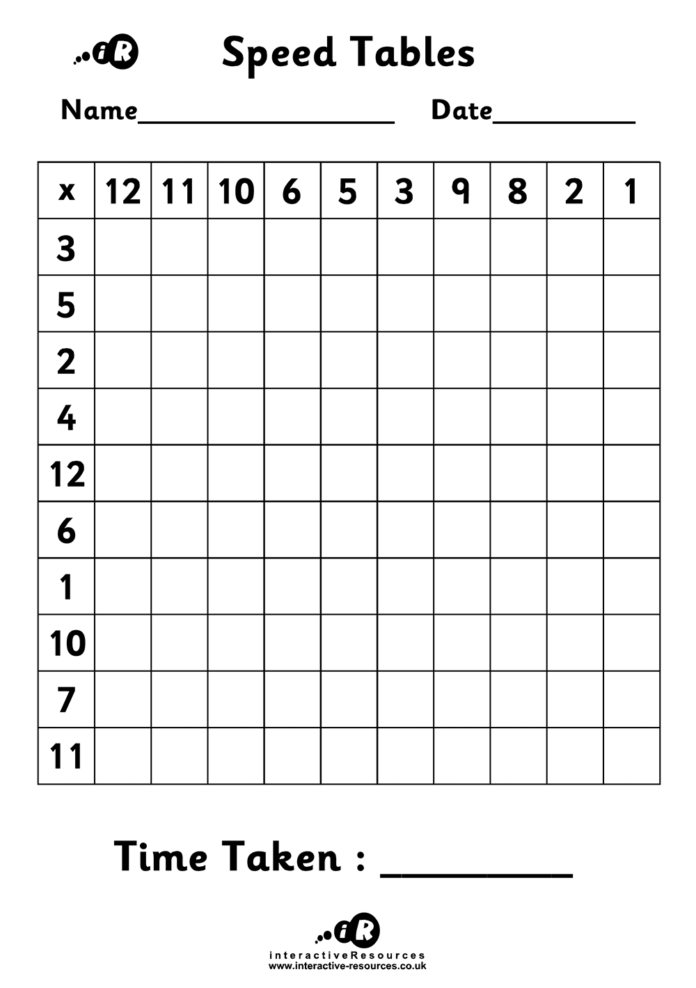 Teaching Tables Free Times Tables Worksheets