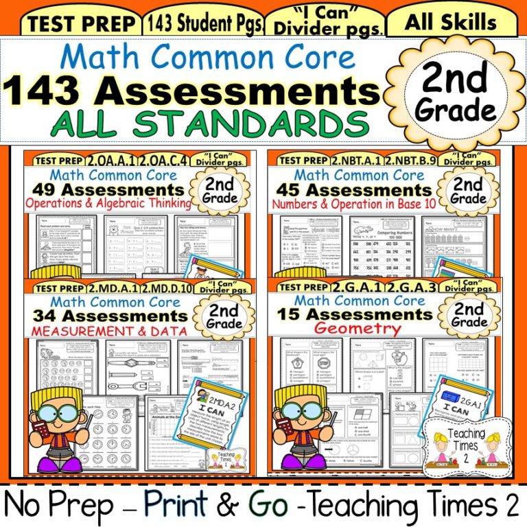 2nd Grade Common Core Math Assessments Teaching Times 2