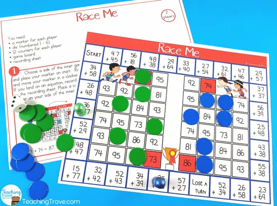 Two Digit Addition with Regrouping - Addition Games - Teaching Trove