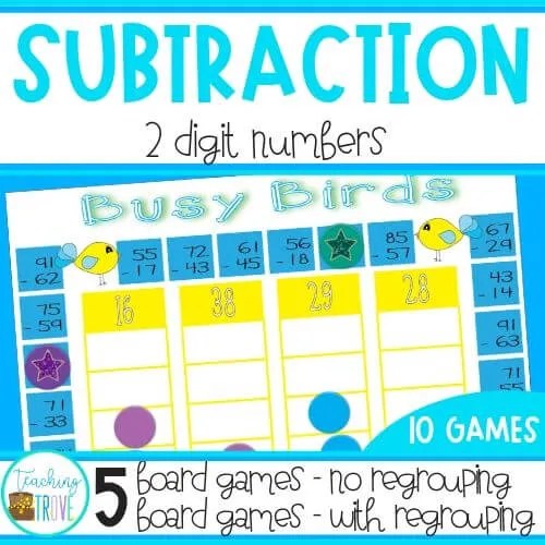 Two Digit Subtraction with and without Regrouping Bundle - Teaching Trove