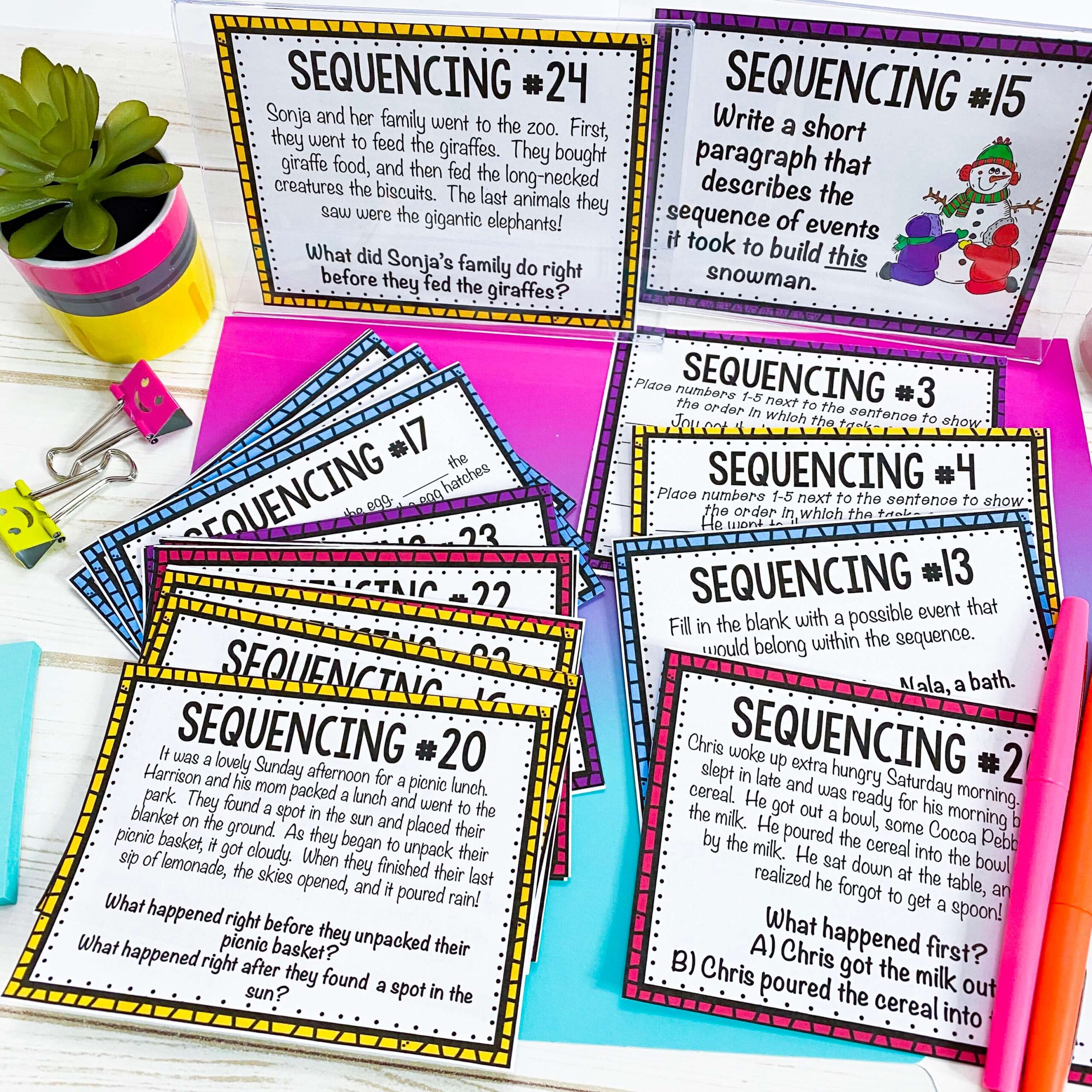 Sequencing Task Cards Teaching with a Mountain View
