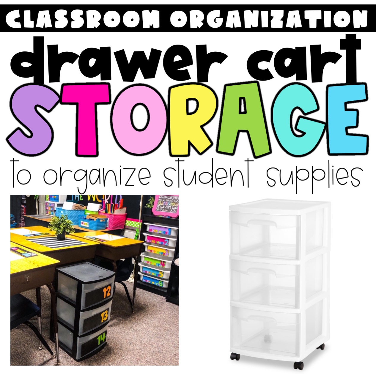 Using Drawer Carts for Storage in the Classroom