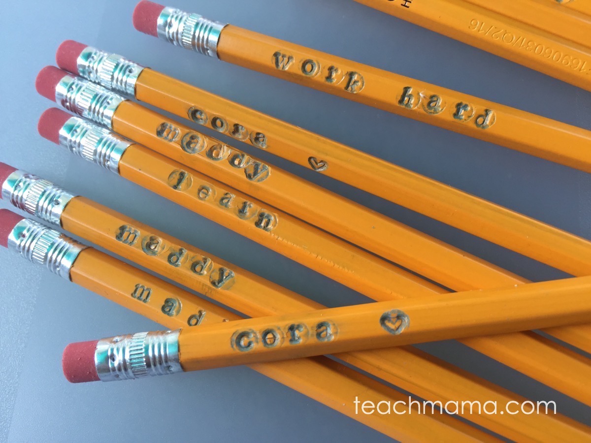 easy homemade stamped pencils plain pencils go from boring to BAM!