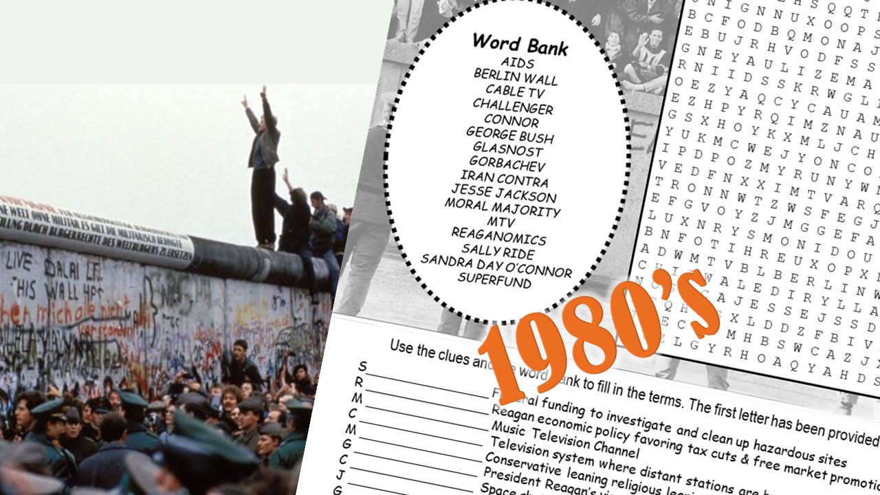 1980's Review Puzzle (Free Download) Teach 'n Thrive