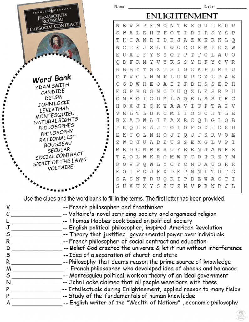 Enlightenment Era Word Puzzle Review (Free Download) – teachnthrive.com