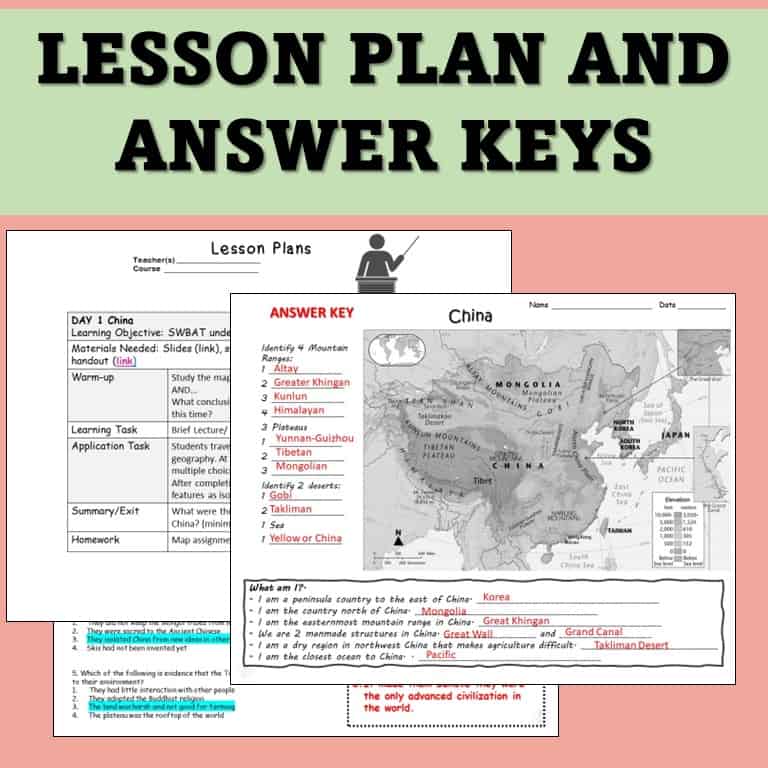 Geography of Ancient China Stations Lesson with DocumentBased