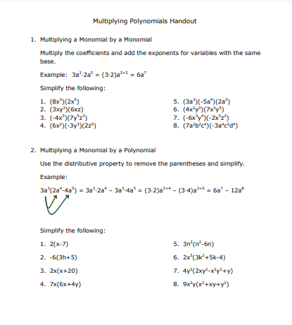 9 Best Multiplying Polynomials Worksheet For Students - The Teach