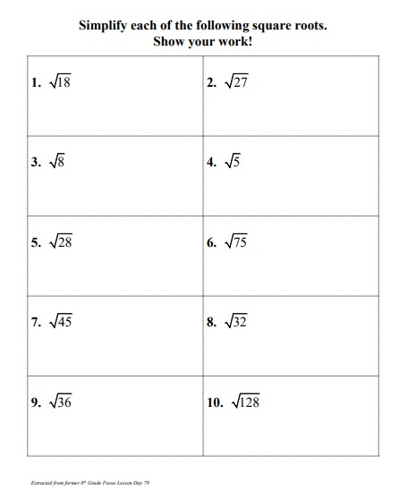 Fun & Challenging Simplifying Radicals Worksheet - The Teach Simple Blog
