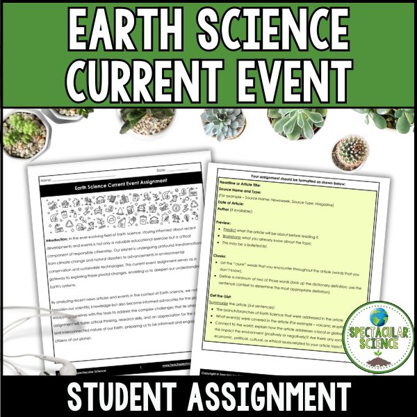 Earth Science Current Event Assignment Spectacular Science