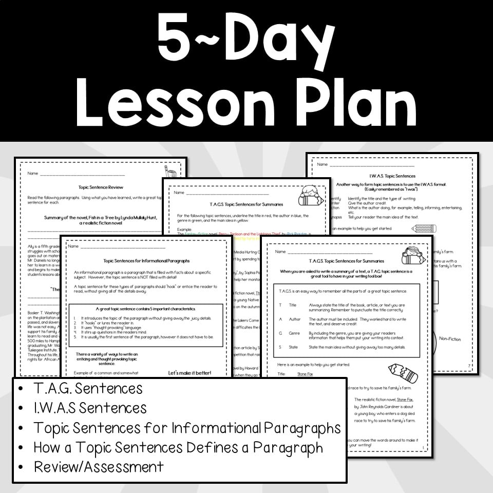 Topic Sentence Unit Teaching Students to Write Great Topic Sentences