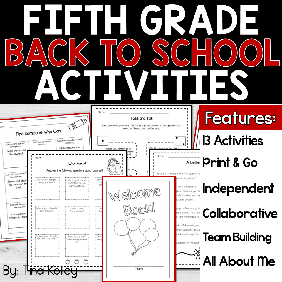 5 Engaging Icebreaker Ideas for the Fifth Grade Classroom Teach With Tina