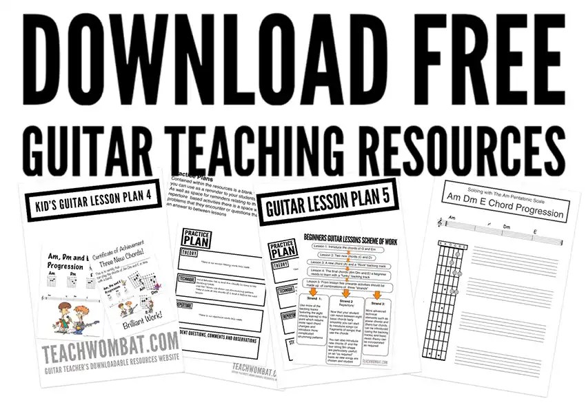 How To Teach Guitar with Free PDF Lesson Plans and Student Handouts