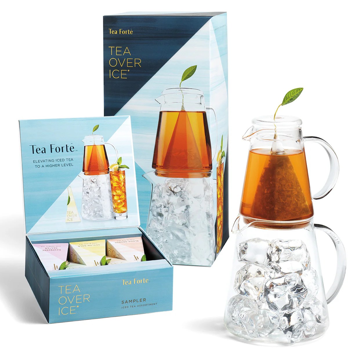 Pitcher Set with Sampler Tea Over Ice® 5pk Box Iced Tea Tea Forté