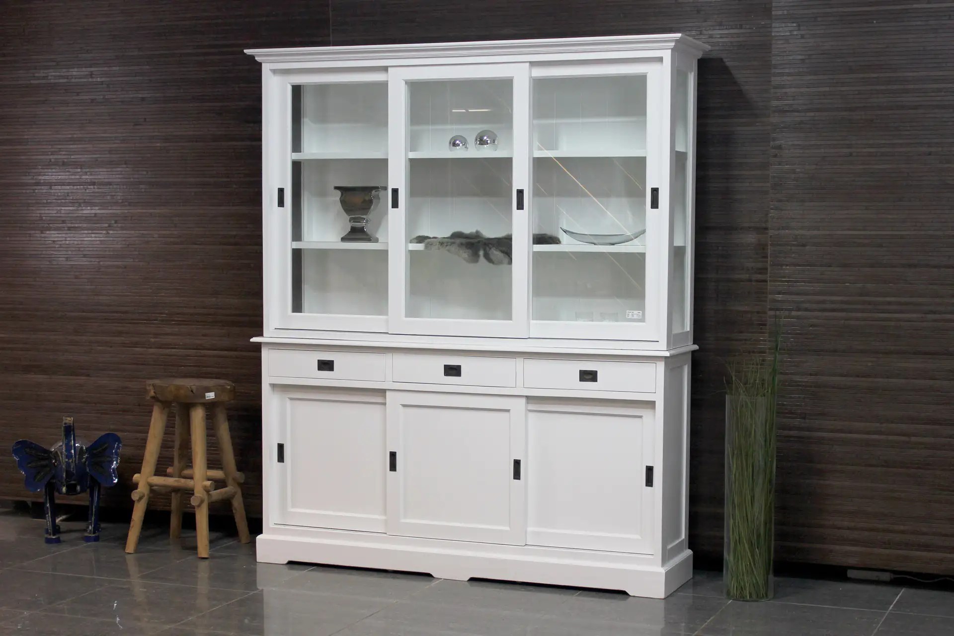 Cerah 125220L SW modern white display faceted glass