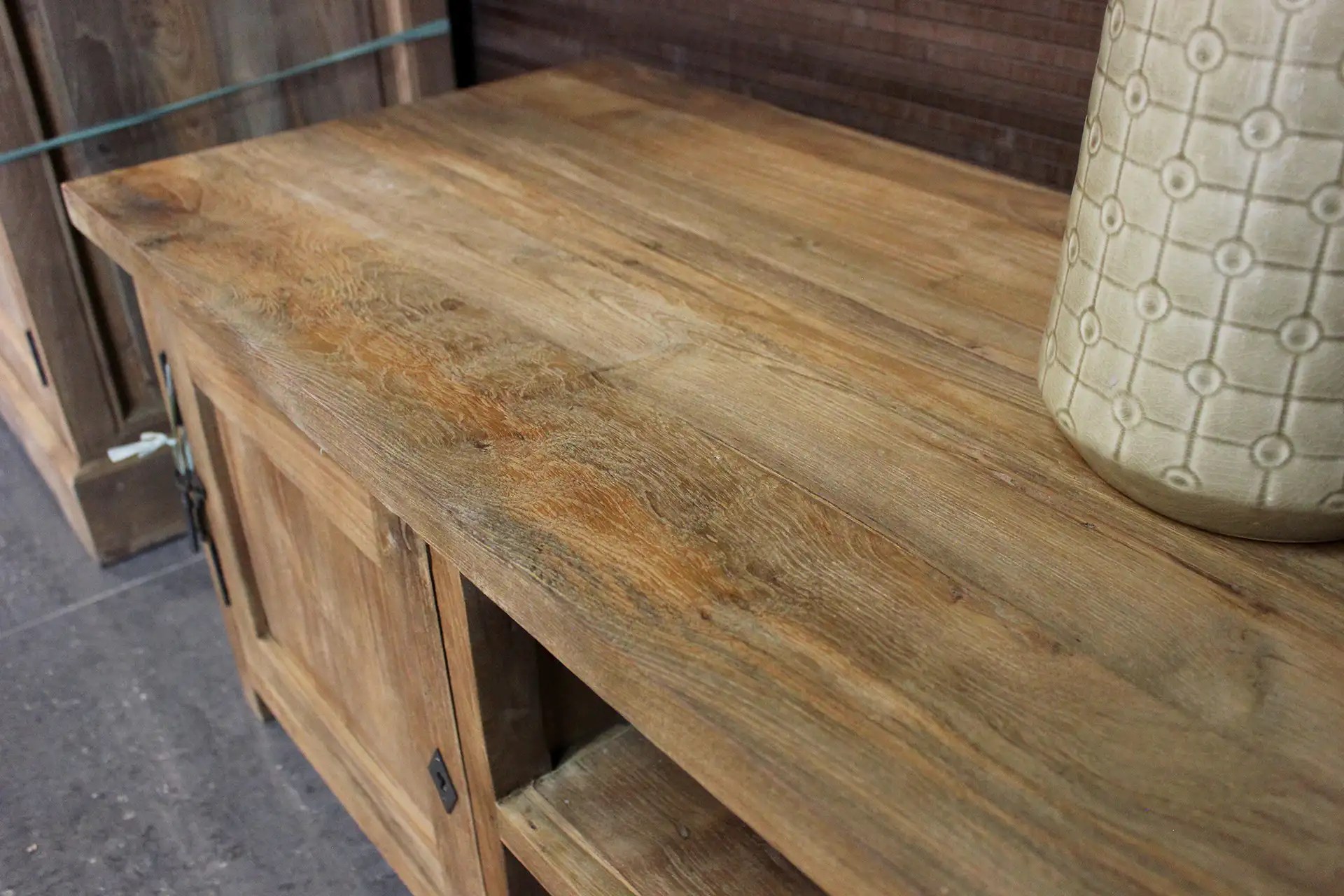 Teak Tanah TV145165 Old teak Tv meubel landelijke stijl