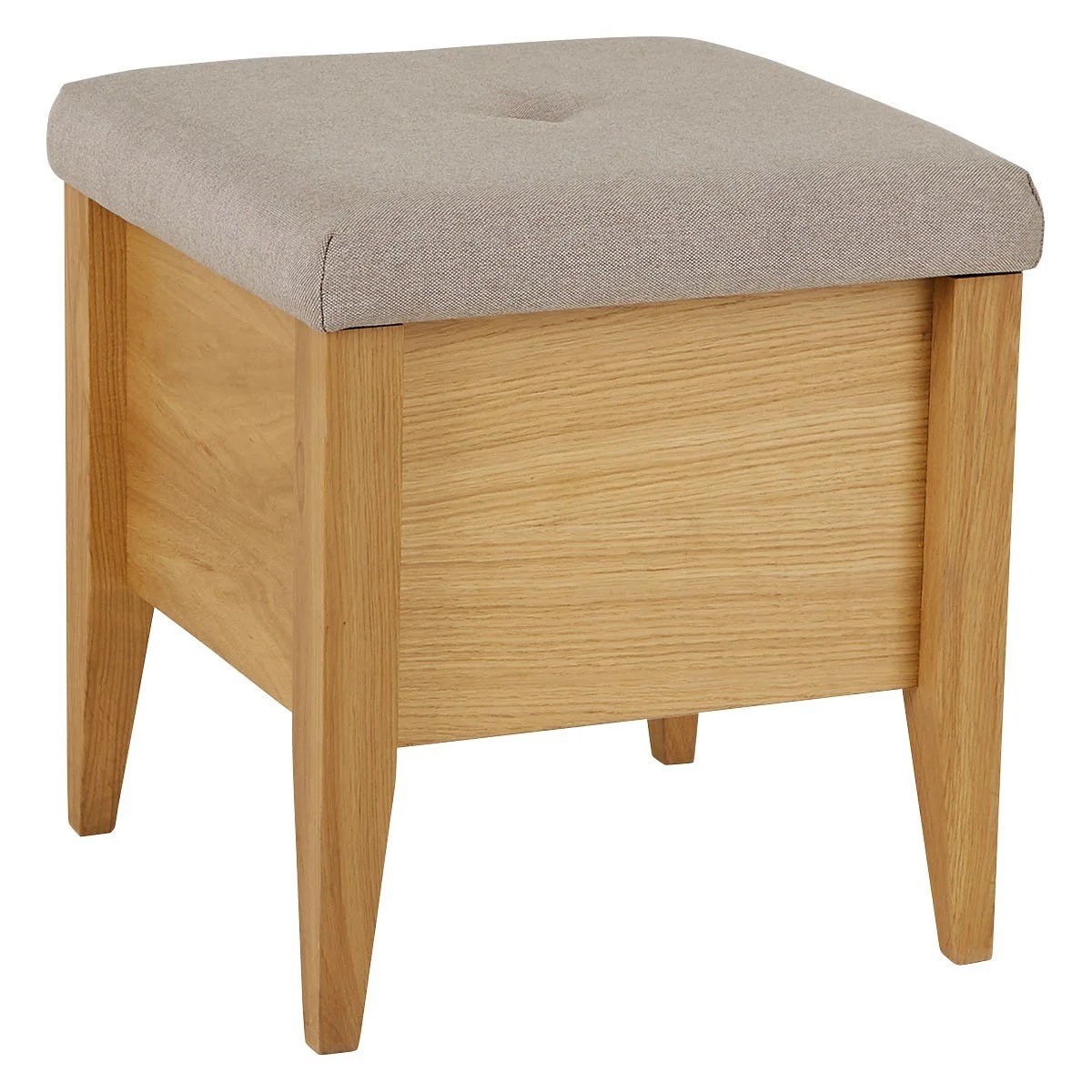 Buy Teak And Grey Upholstered Small Storage Stool Online TeakLab