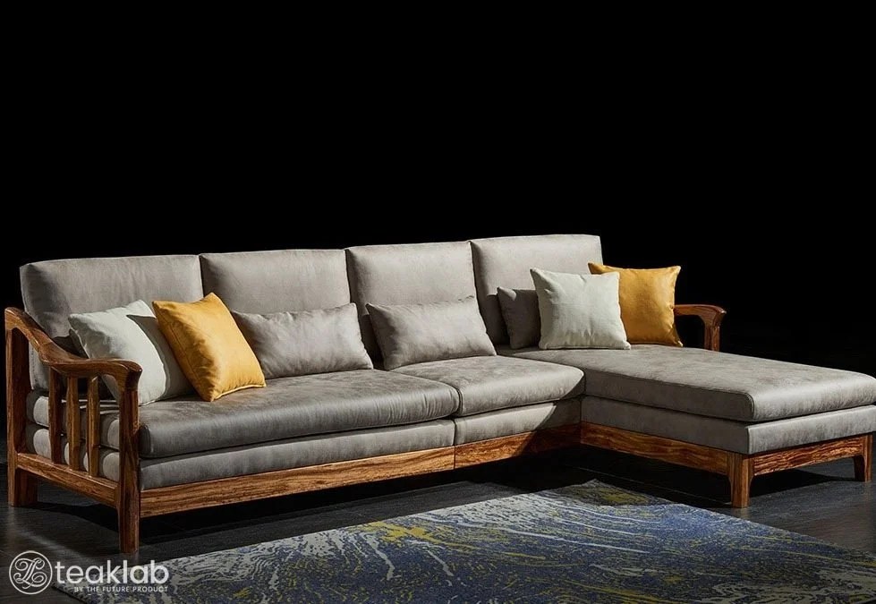 Wooden Sofa L Shape Designs Baci Living Room