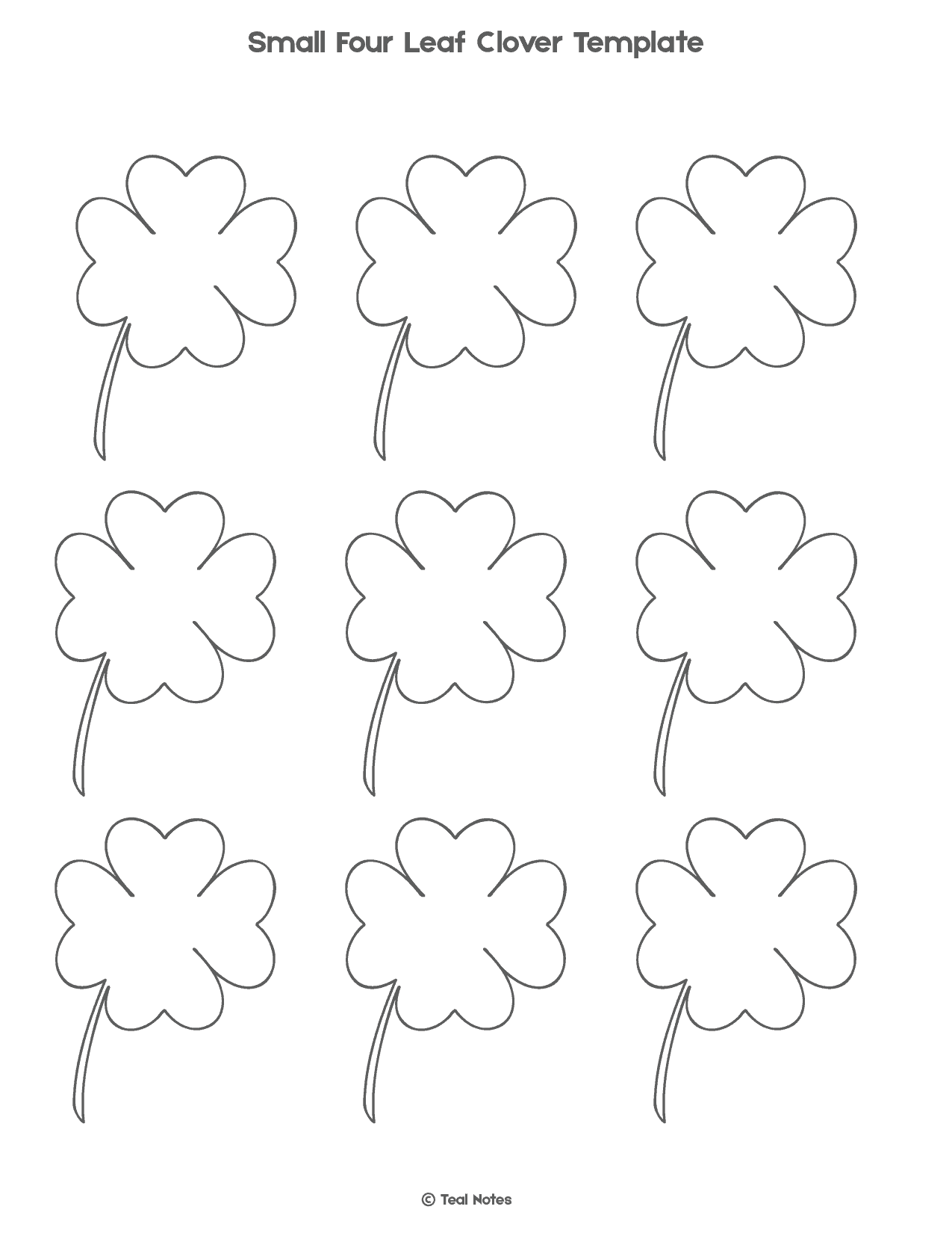 Four Leaf Clover Template: Free Shamrock Template Printable