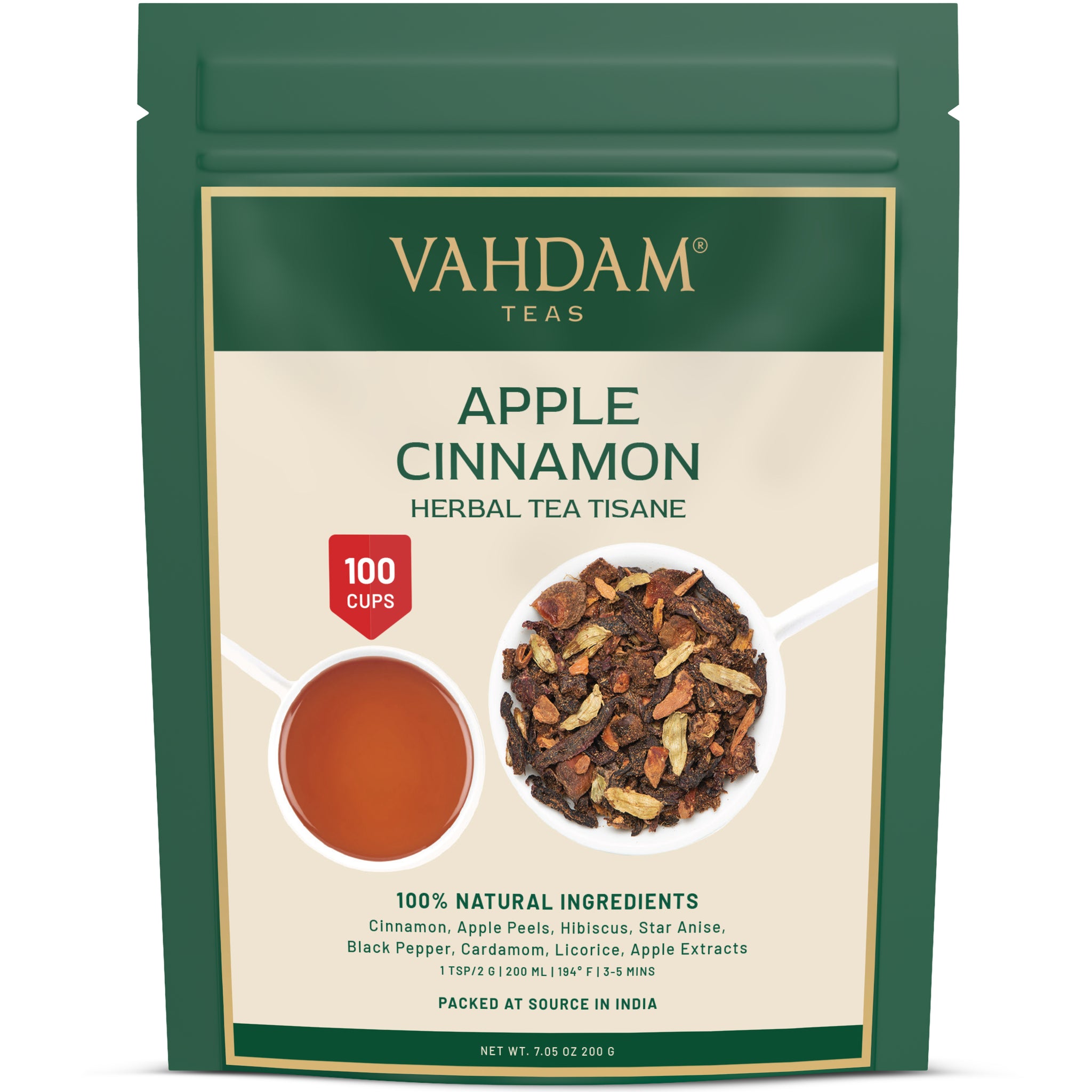 Apple Cinnamon Herbal Tea Tisane Vahdam Tea