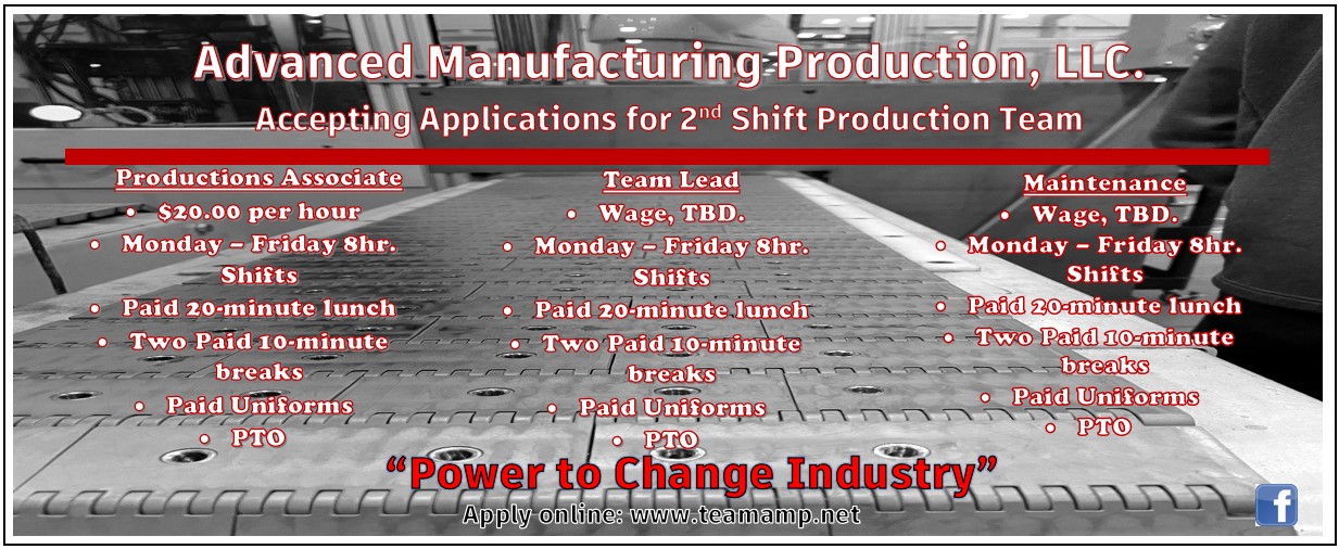 Advanced Manufacturing Production, LLC 1601 Gressel Drive, PO Box 303