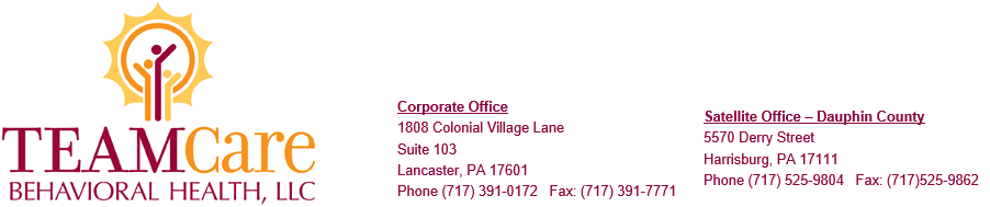 Child Intake TEAMCare Behavioral Health, LLC