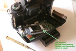 Removing the infrared filter n a Nikon D70 DSLR camera