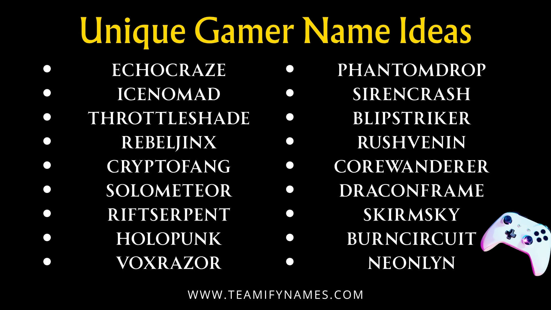 500+ Cool Gaming Names for Gamers, Streamers & Creators [Unique