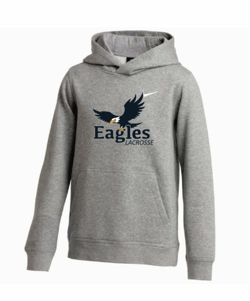 ESD Eagles Nike Hooded Sweatshirt (Grey) TeamLAX Plus
