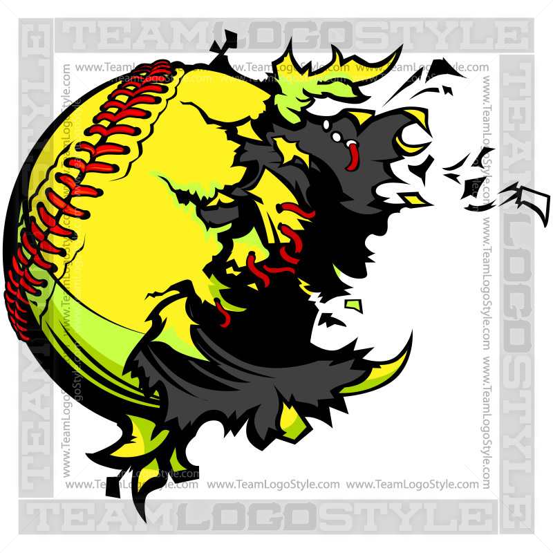 Softball Exploding Clipart Vector Clipart Ball