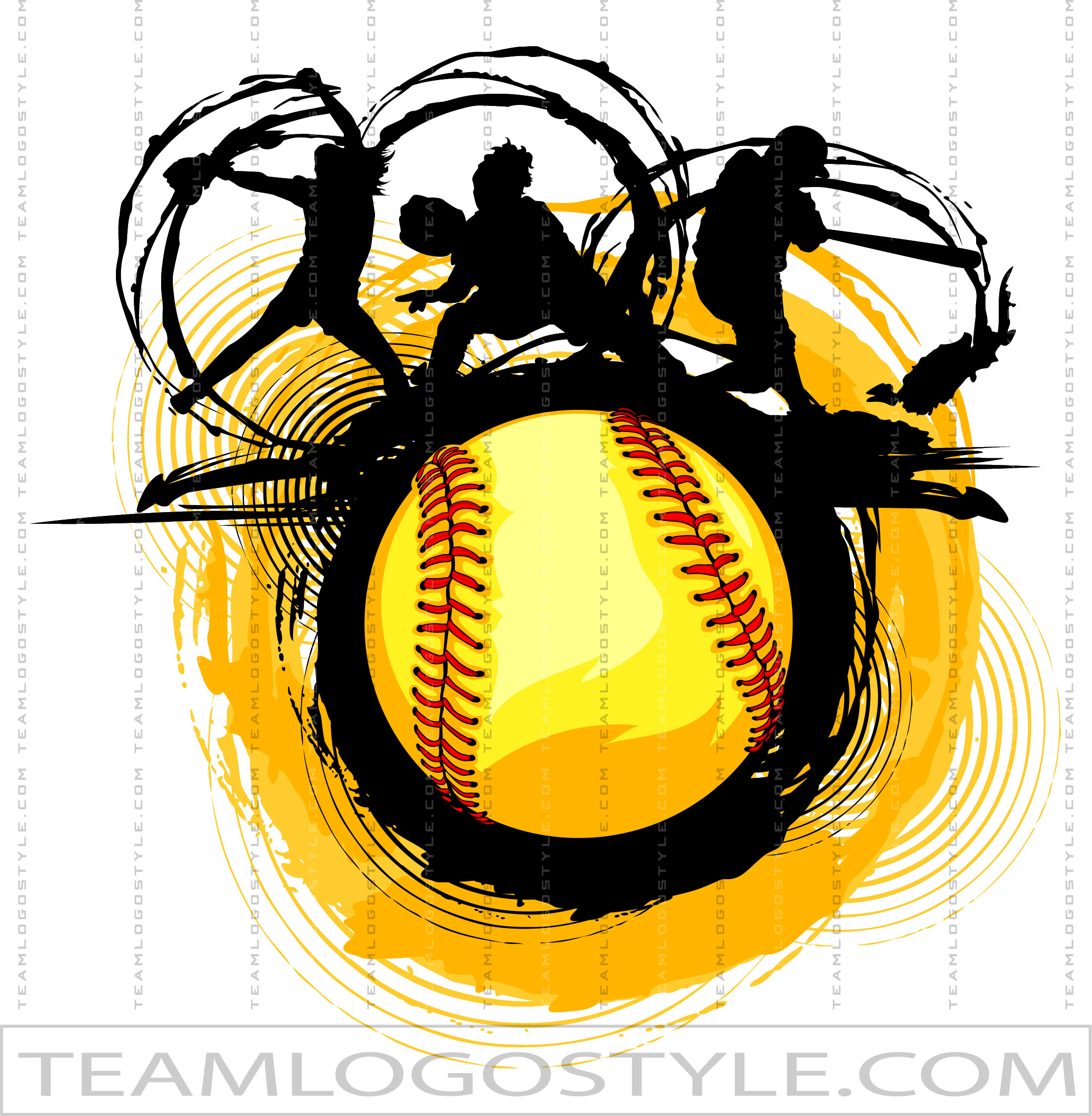 Fast Pitch Softball Design Vector Format JPG EPS