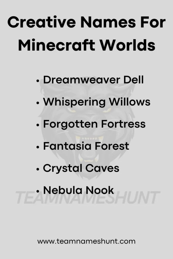 233+ Minecraft World Names For Teams and Players