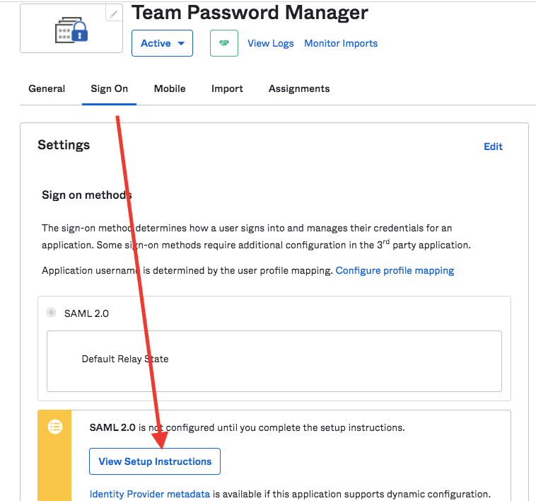 Configuring SAML Authentication for Okta