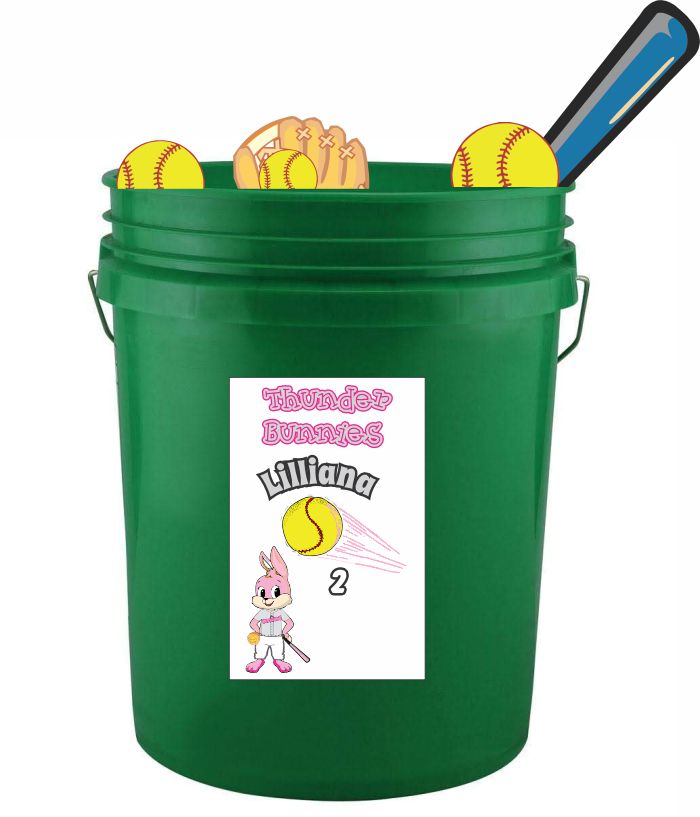 Stickers for Pail Custom Designed 5 1/2 " x 8 1/2" Teamsbanner