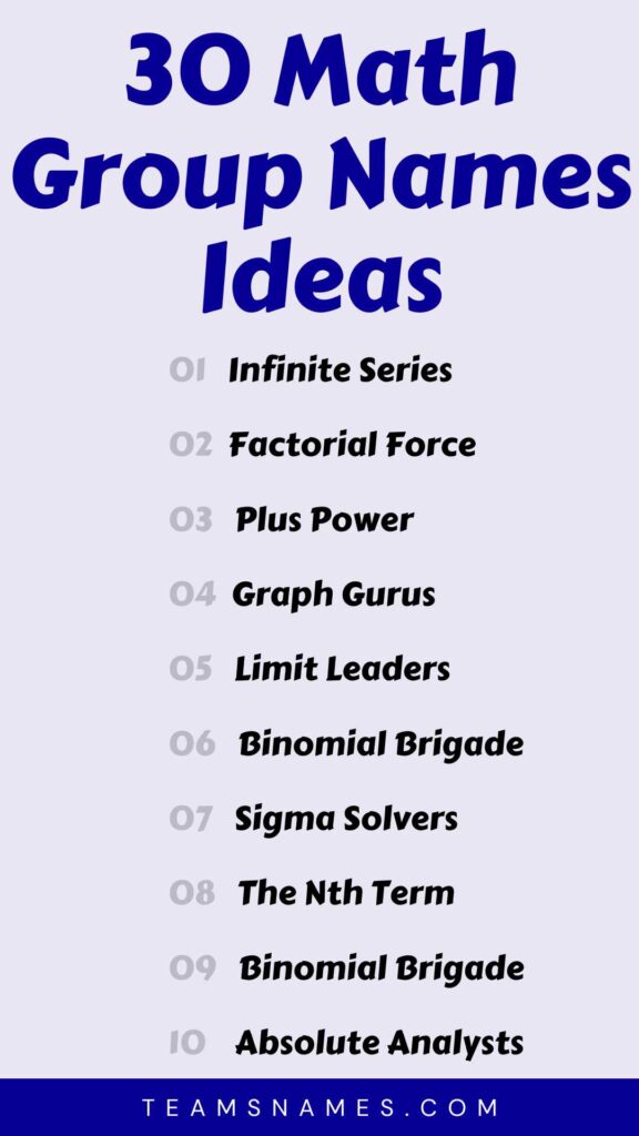 435 Cool & Catchy Math Team Names for Every Type of Group