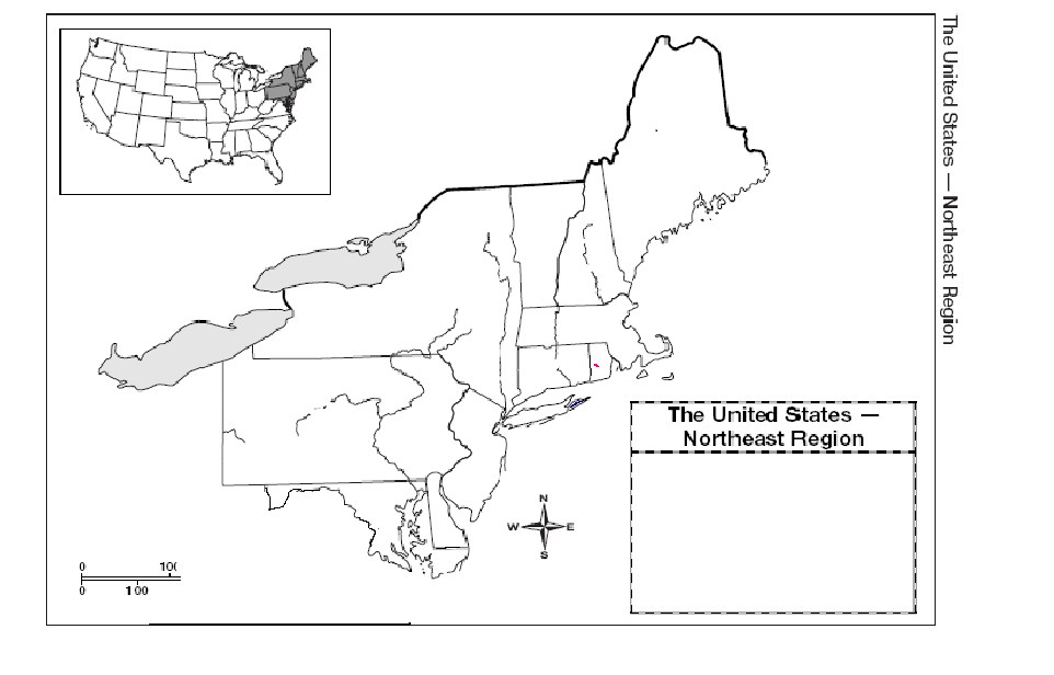 Northeast Region States And Capitals Map Sketch Coloring Page
